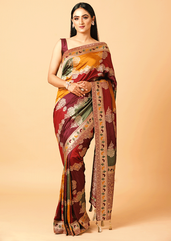 Multi color Banarasi Silk Saree